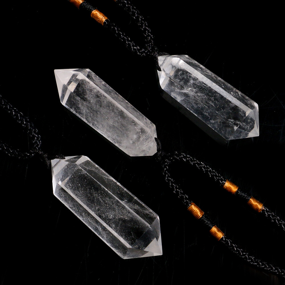 Natural Clear Quartz Crystal Pendulum Pendant Necklace Chakra Gemstone Healing
