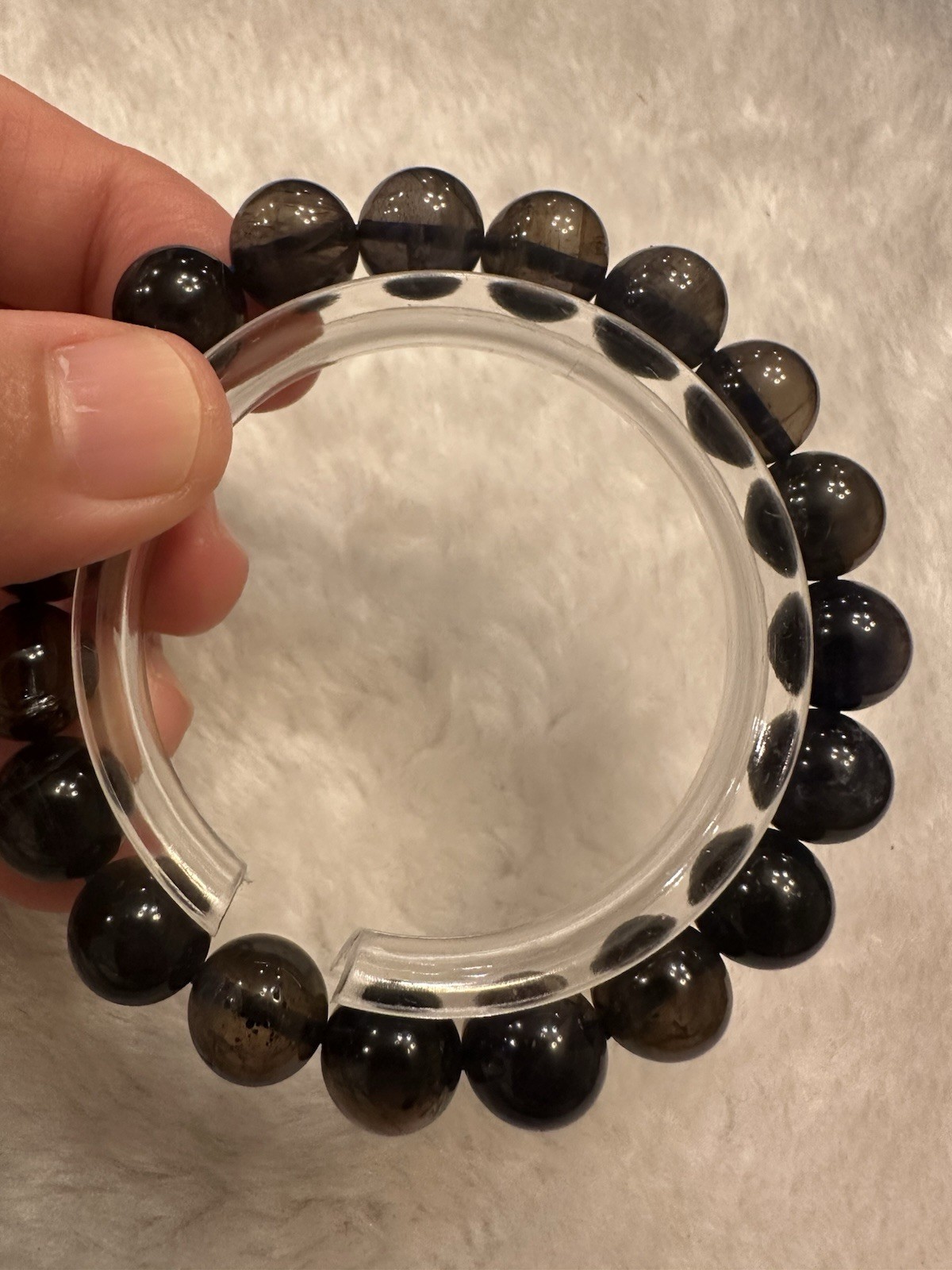 10.5mm+ High Quality Iolite Crystal Bracelet