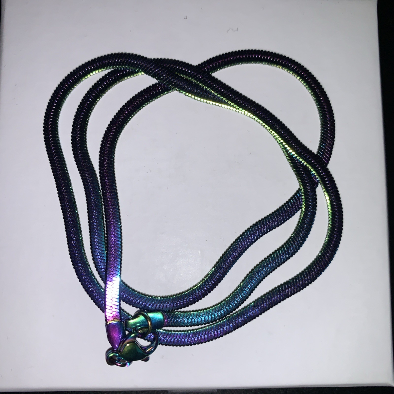 Stainless Steel FLAT SNAKE Chain Silver 29.7″ Men Women Necklace 3.1mm Gift