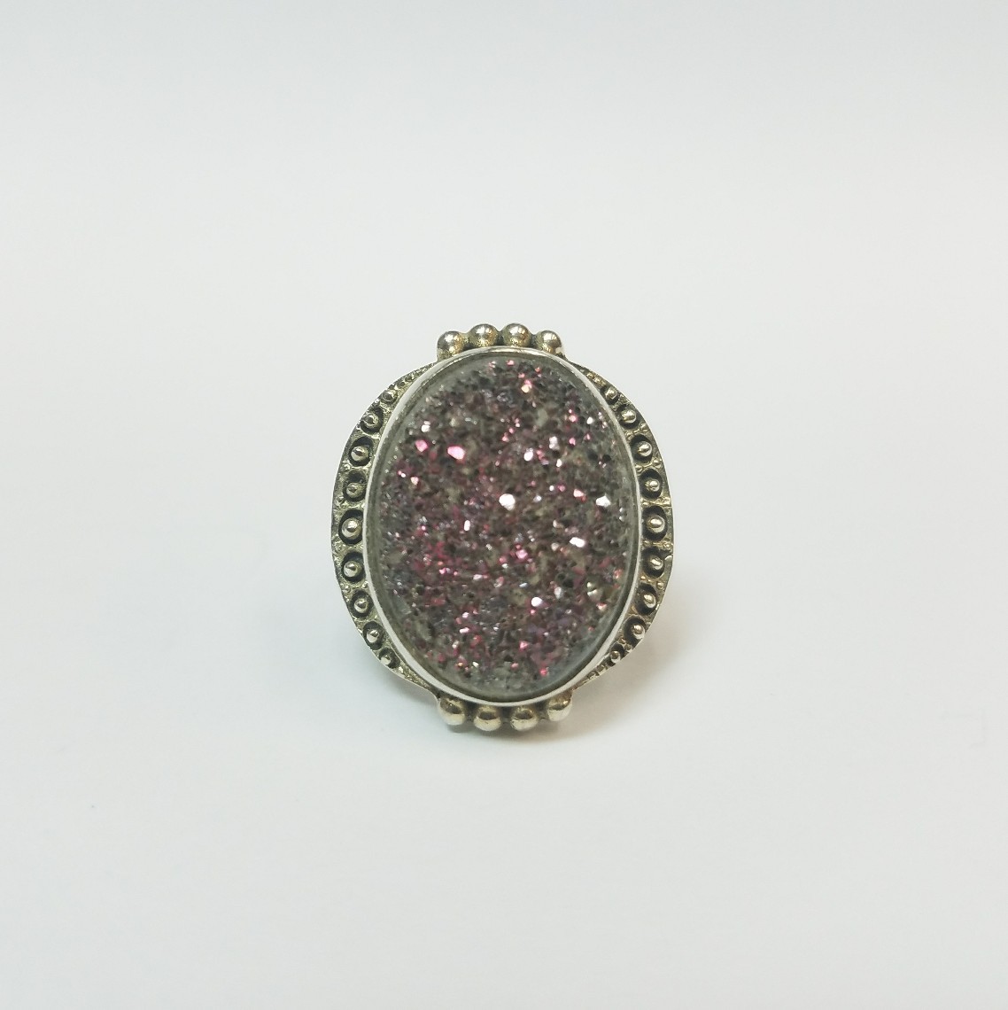 NB NICKY BUTLER DESIGNER STERLING SILVER PURPLE DRUZY RING SIZE 7