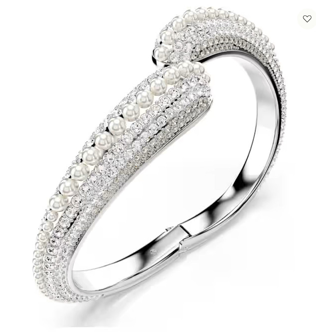 Swarovski Sublima Cuff, Crystal Pearl, Round Cut, White, Swarovski 5700924