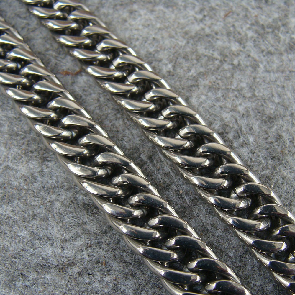 Pure Titanium 9.5mm Wide Curb Chain Anti-allergy Necklace, Length 25.59″ Ti192