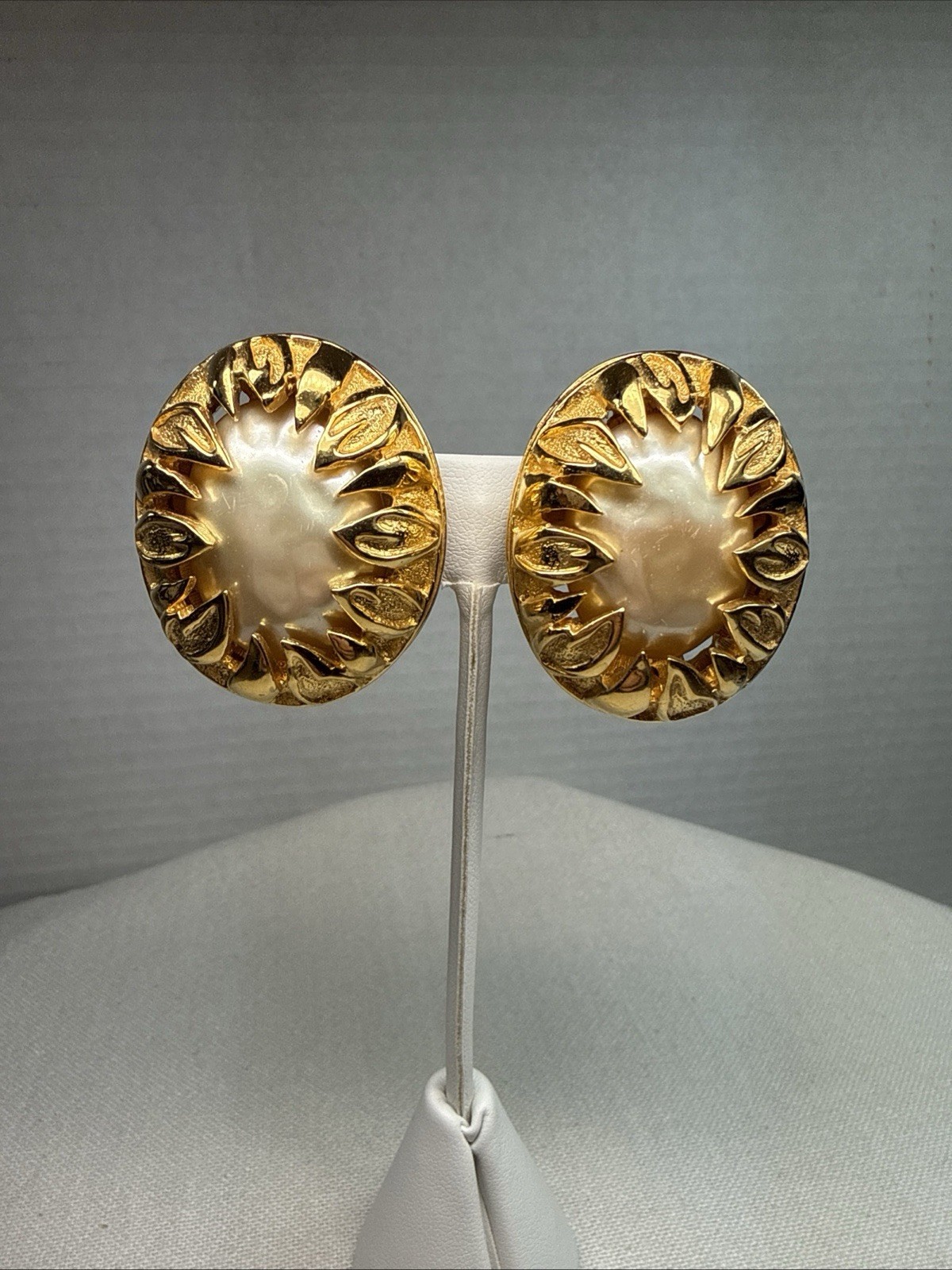 Fendi Faux Pearl Clip On Earrings Stunning!!