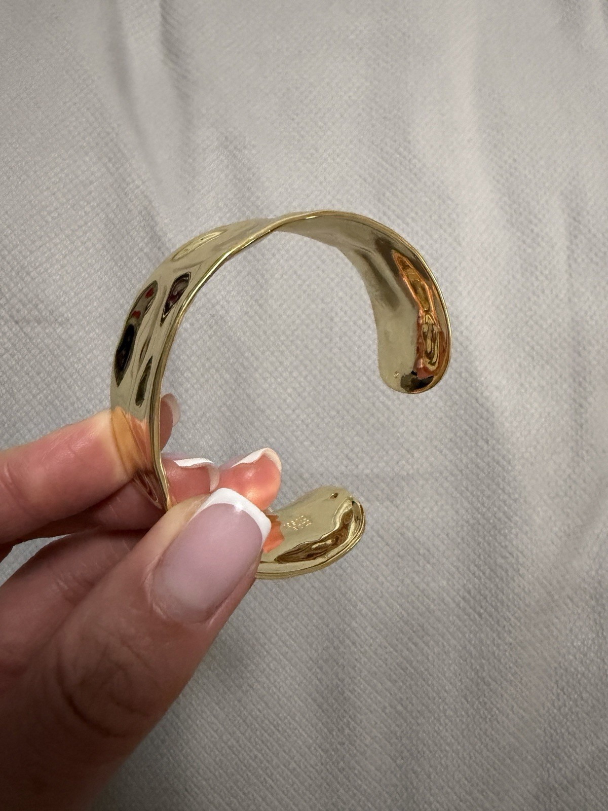 Gold Sculpted Wave Cuff Bracelet for Women