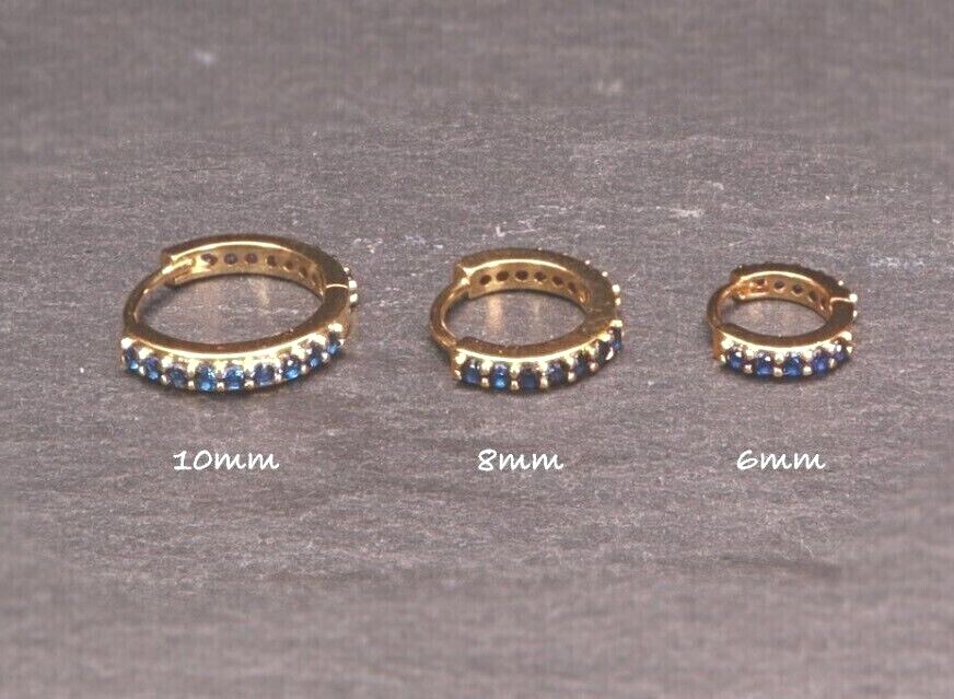 Gold Silver Blue Cubic Zirconia Gold Platinum Rose Earring Lobe Helix Cartilage