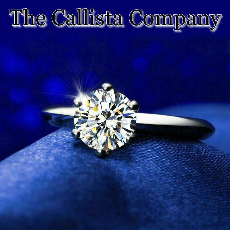 CALLISTA CO LAB-CREATED 1.28 CT RD CUT CLEAR 3A+ CZ SET IN 14K WHITE GOLD SZ 6-9