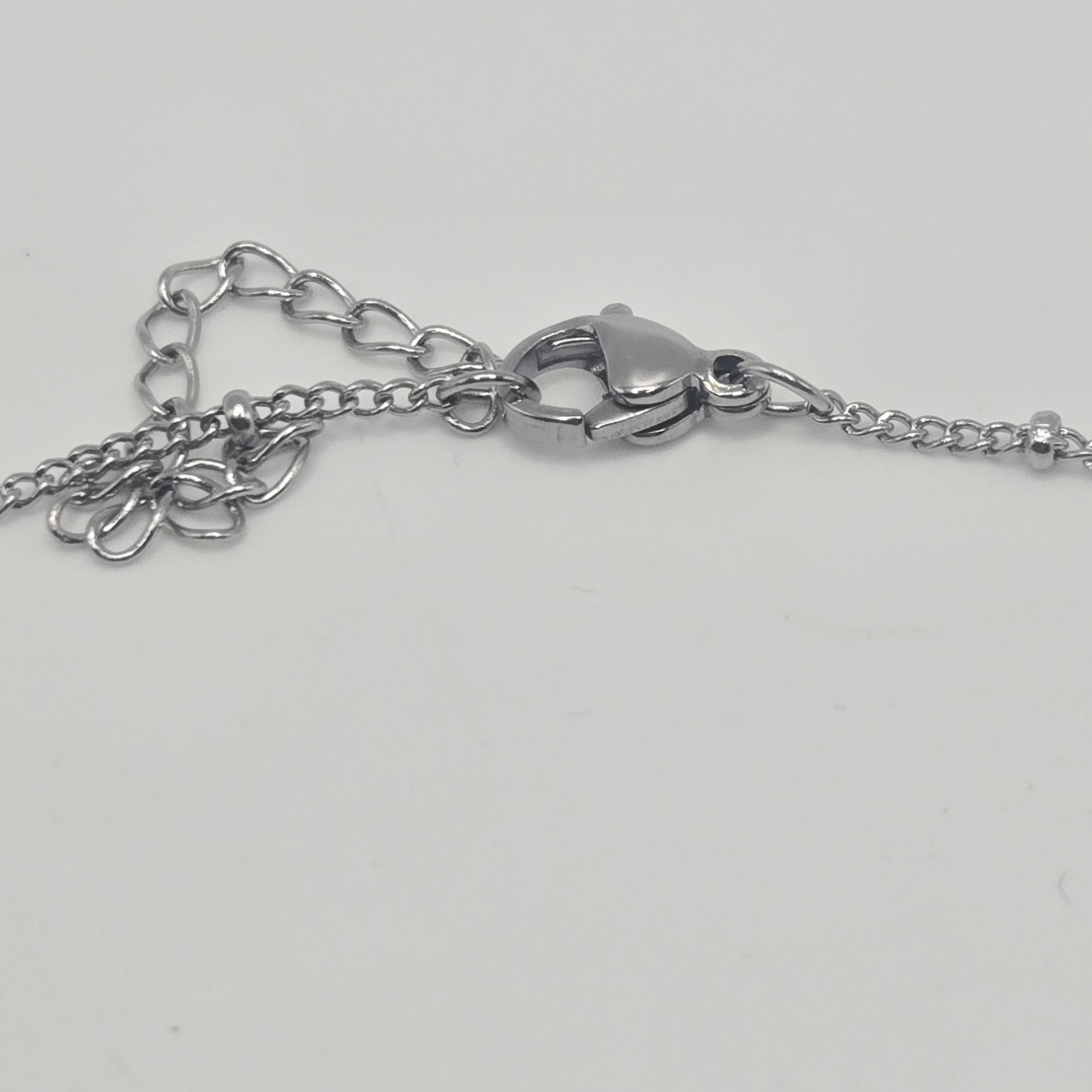 MINI BELT BUCKLE INITIAL LETTER C Pendant Charm STAINLESS STEEL CHAIN NECKLACE
