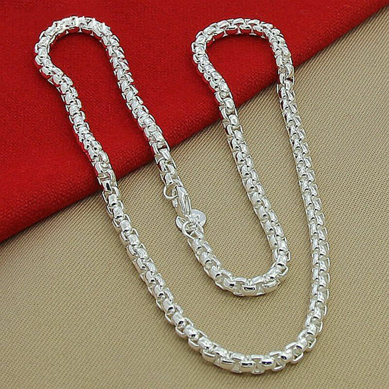 20″ Mens Womens 925 Sterling Silver 6mm Smooth Round Box Link Chain Necklace