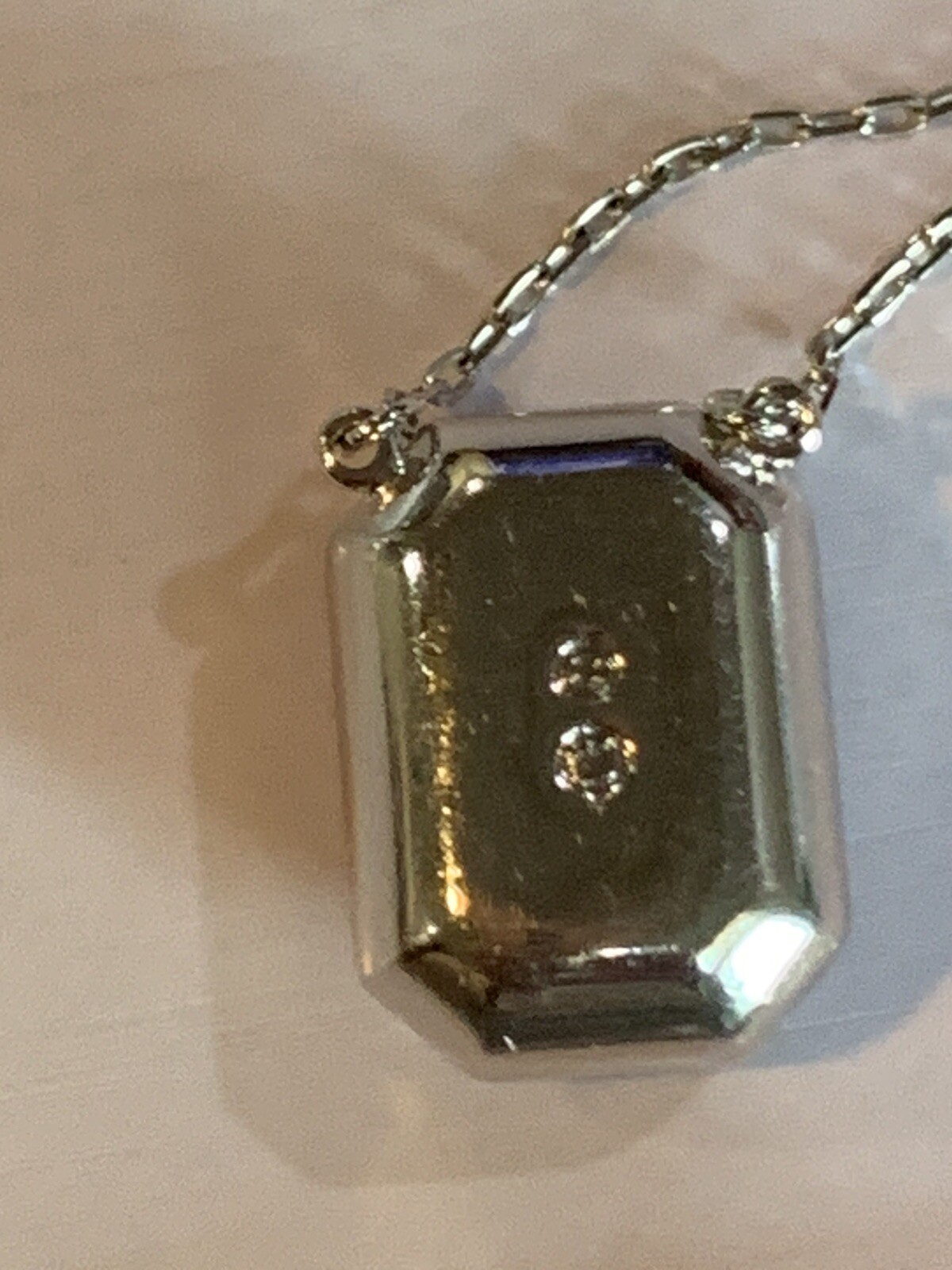 Swarovski Purple Rhodium Plated Square Crystal Necklace 16 In With 2In Extension