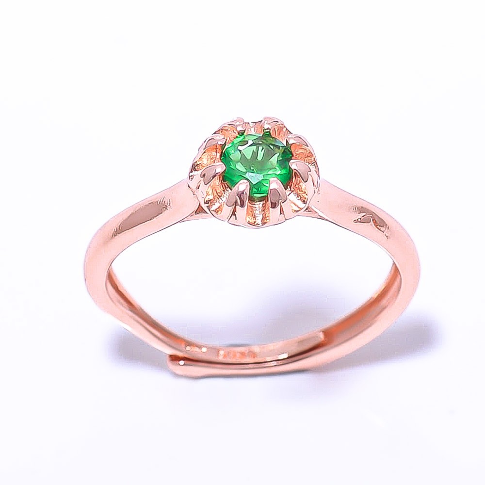 Blue Topaz Gemstone Rose Gold Plated Ring s.Adjst RC375-6