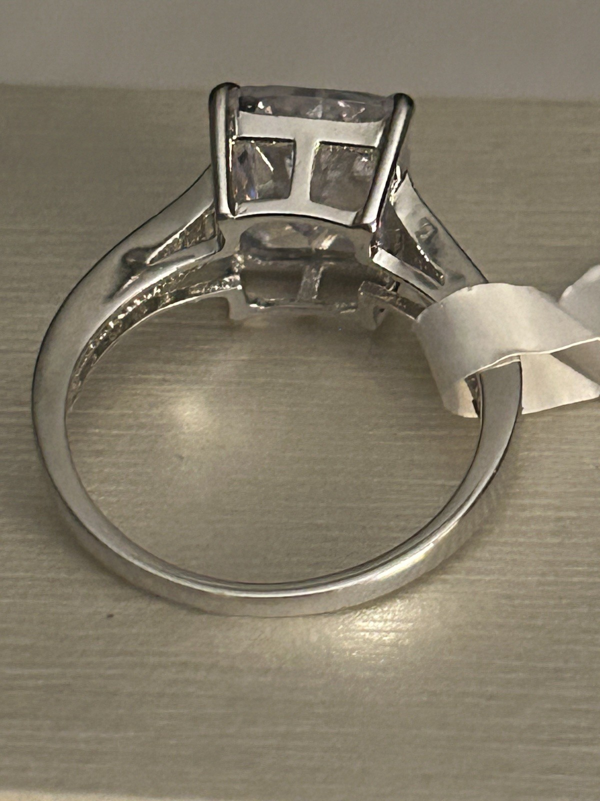 Giorgio di Vicenza Size 8 Sterling Silver Radiant Cut Ring NIB Gift, CZ 925