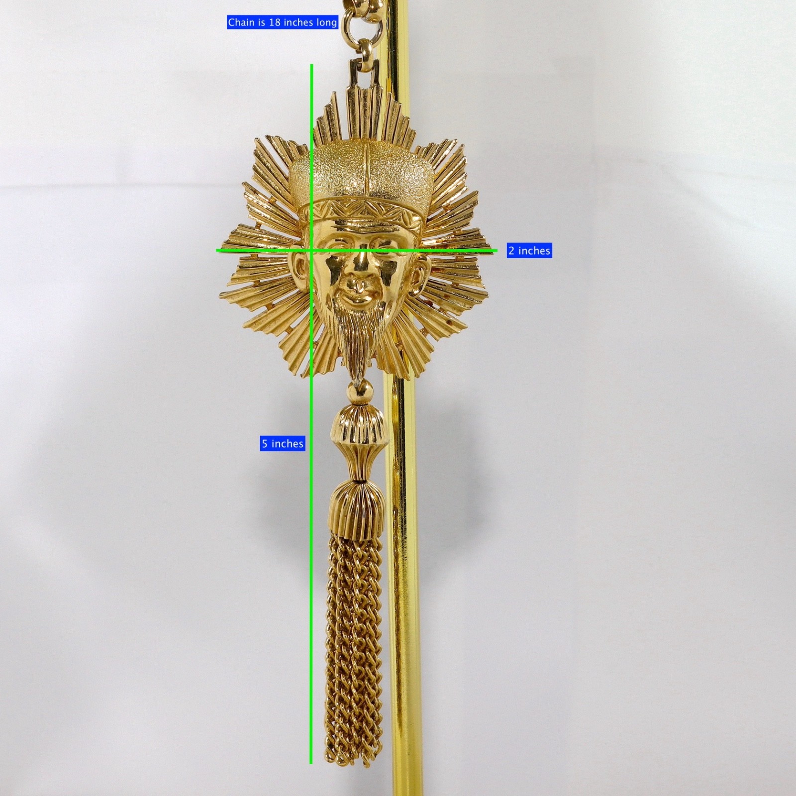 Vintage Nettie Rosenstein Gold-tone Head Pendant Curb Chain Necklace – NEW