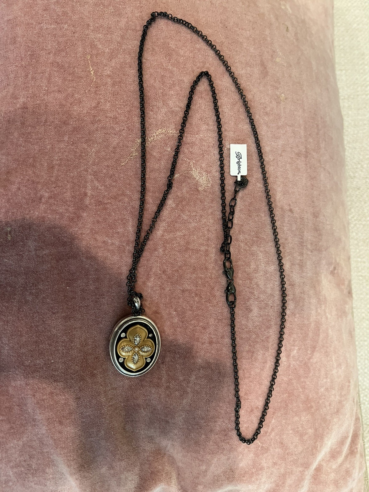 Brighton Necklace MONARCH DREAM Convertible Locket NWT List $138 Black Chain!