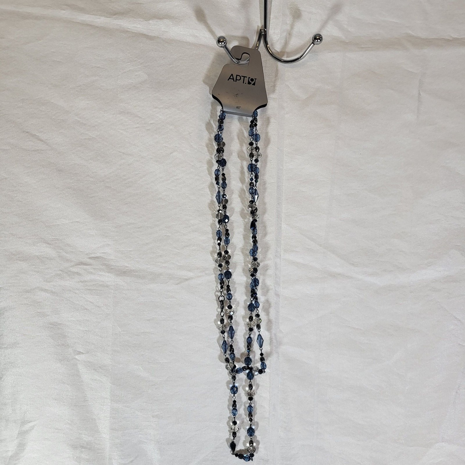 NWT Apt. 9 60″ Blue and Black Beaded Long Necklace