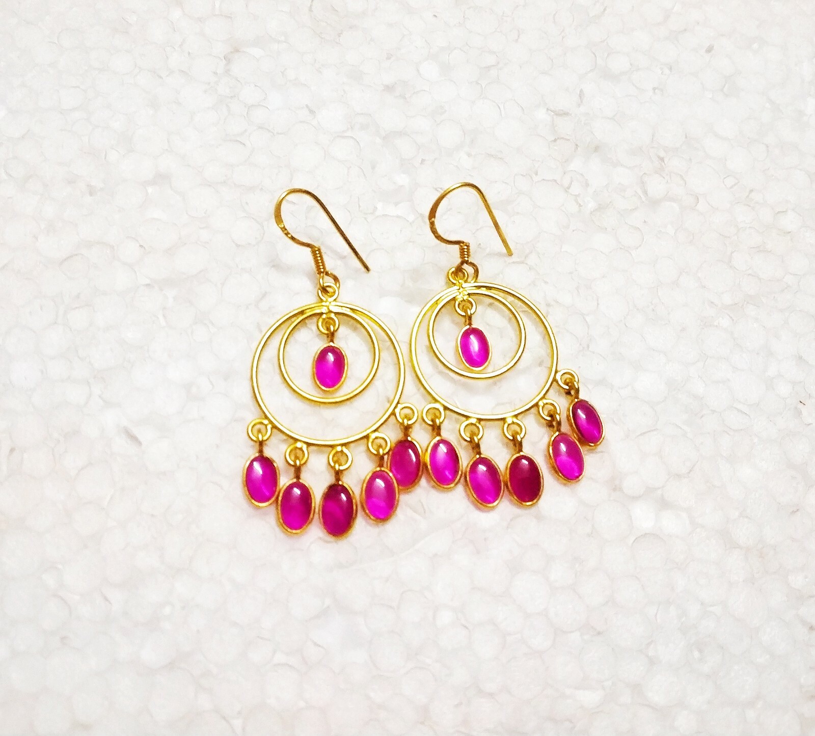 925 Sterling Silver Gold Plated Very Light Weight Earrings Anniversary Gift