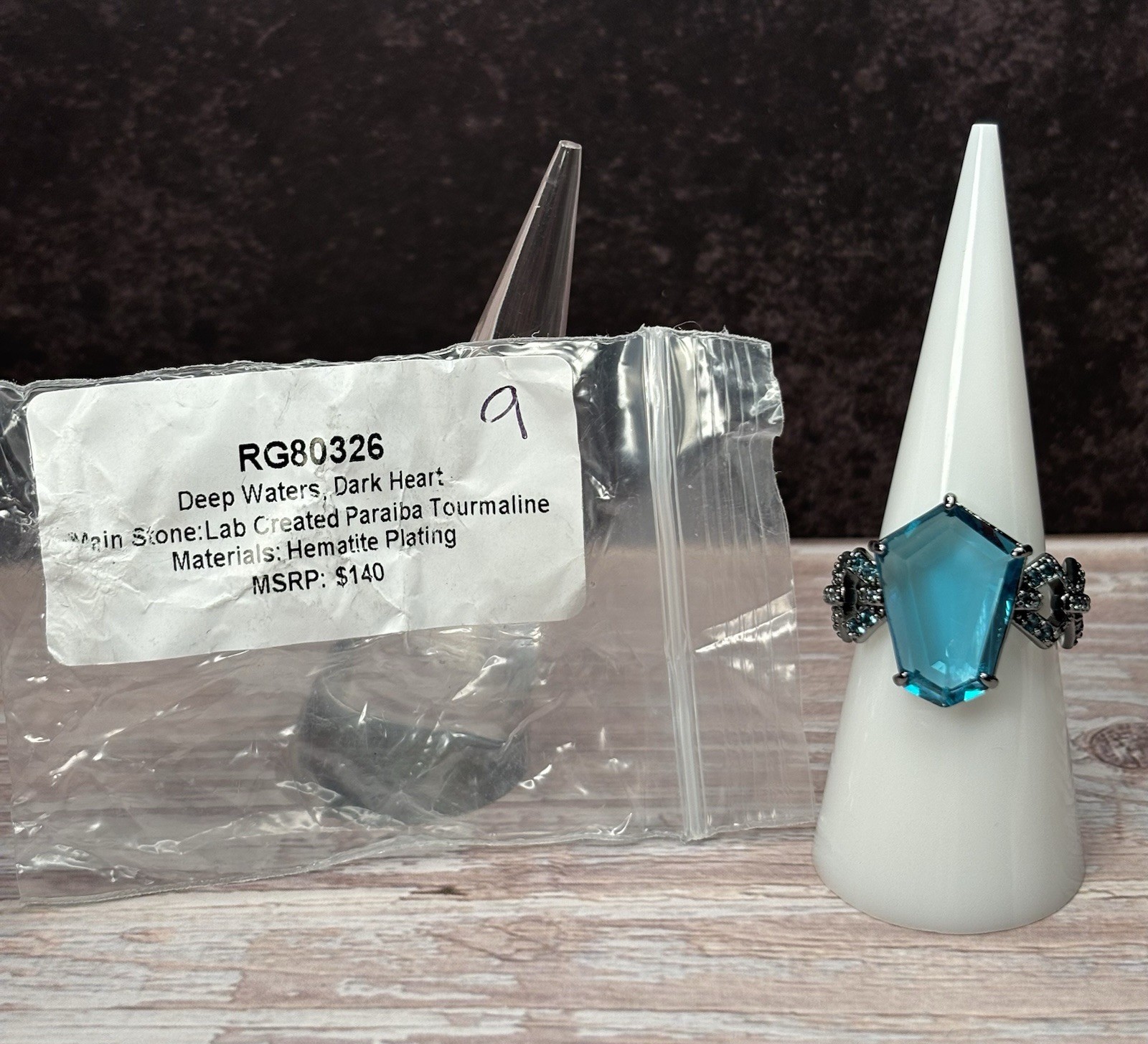 Bp Jewelry | Sirens Ring “Deep Waters, Dark Hearts” Size 9 – Paraiba