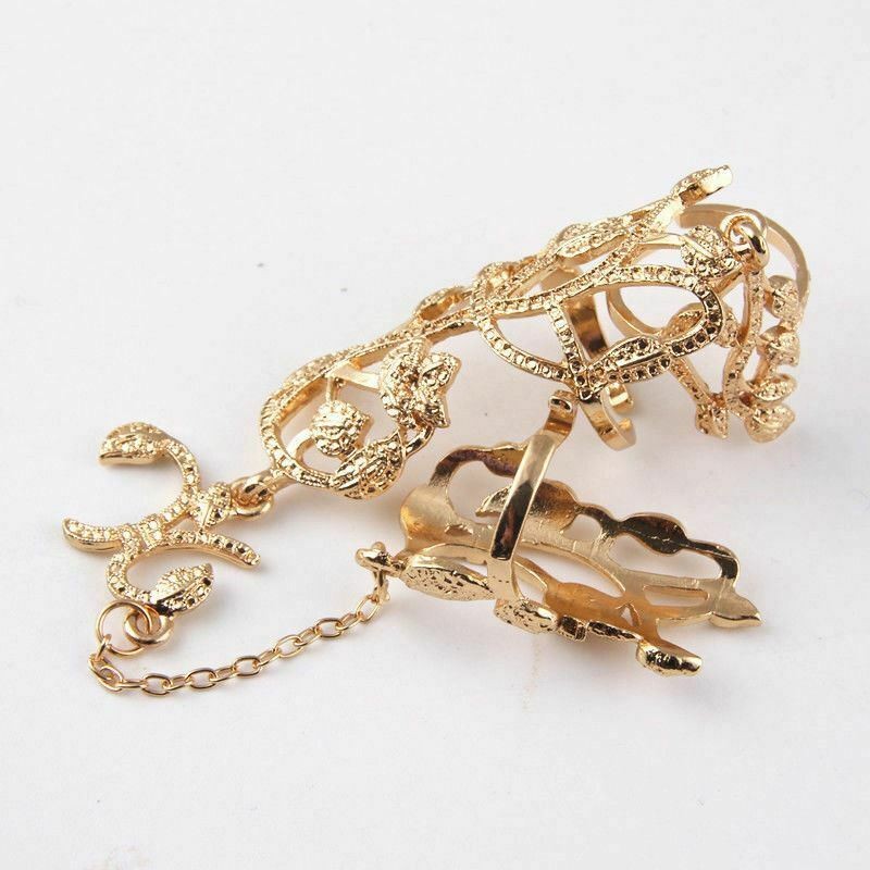 Leaf Flower Finger Ring Harness Hand Chain Party Wedding Jewellery UK