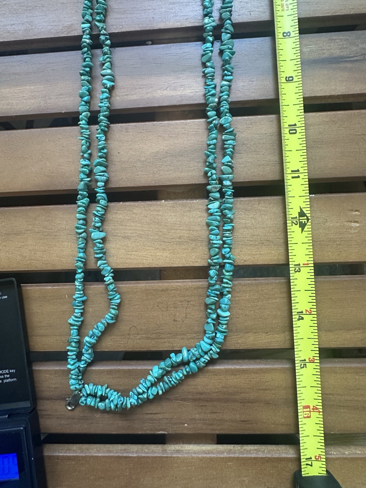 Native American Navajo Blue Nugget Turquoise Necklace 2 strand