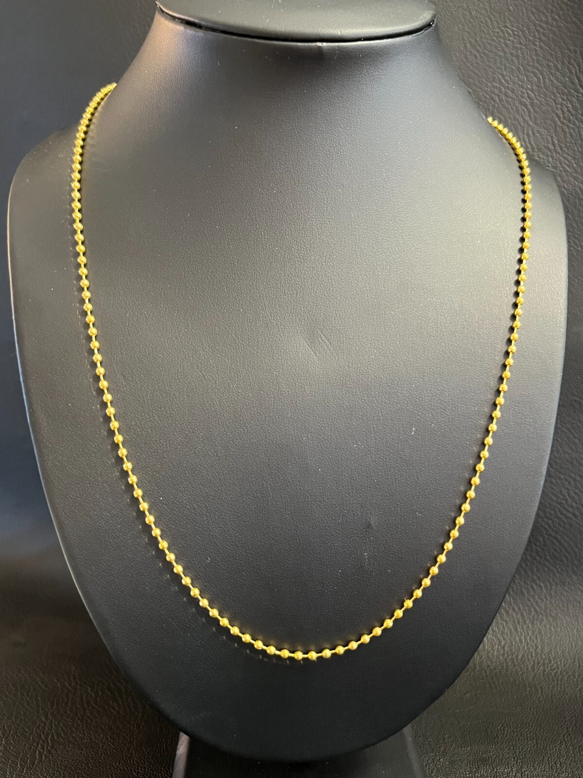 SHARP! STAINLESS STEEL GOLD COLOR BALL CHAIN 24″ LONG 2.4MM FITS CHARM PENDANT