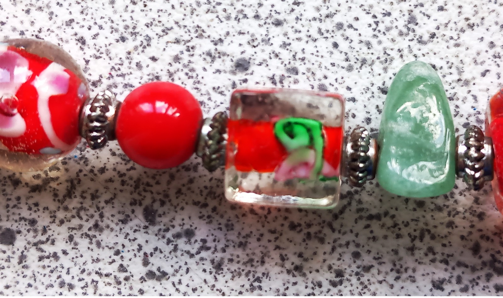 Colourful Beaded Necklace, Czech Glass, Handmade, Vibrant Artificial Gemstone