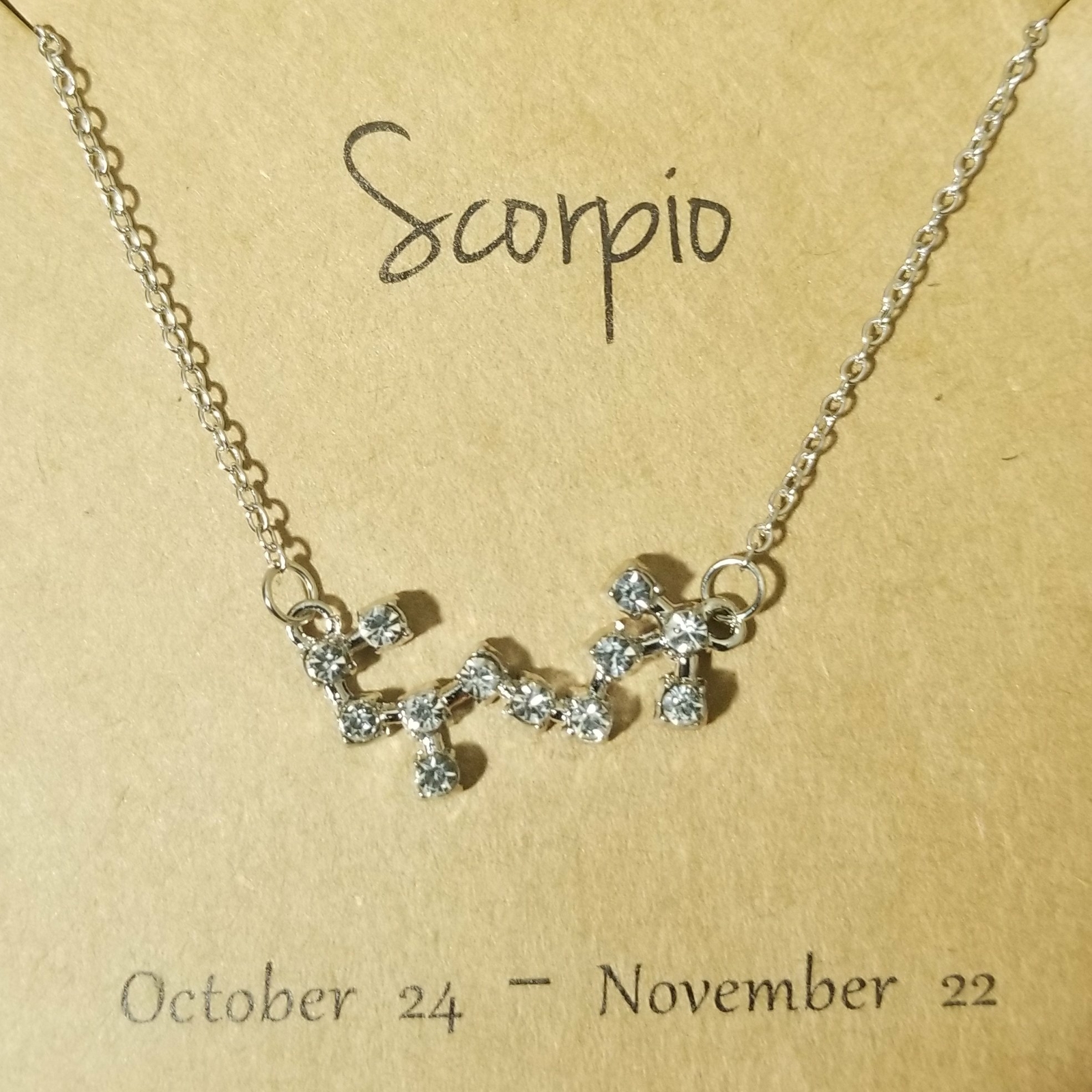 N011 Silver Tone Trendy Shiny Star Zodiac Sign 12 Constellation Pendant Necklace
