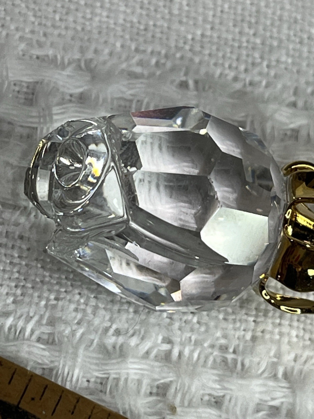 Swarovski Crystal Memories Rose Brooch Pin Gold Tone 3″ w/ Original Box-Gift