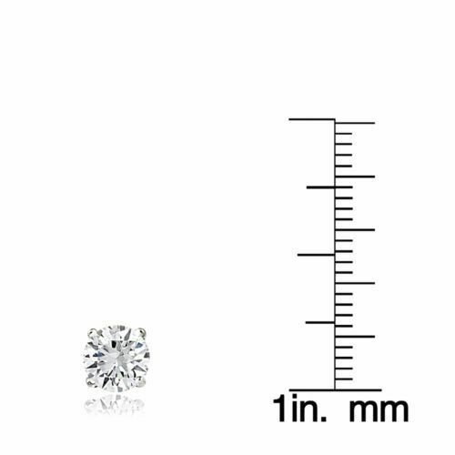 6mm Men Women Sterling Silver Post Stud Crown Cubic Zirconia Earrings Gift