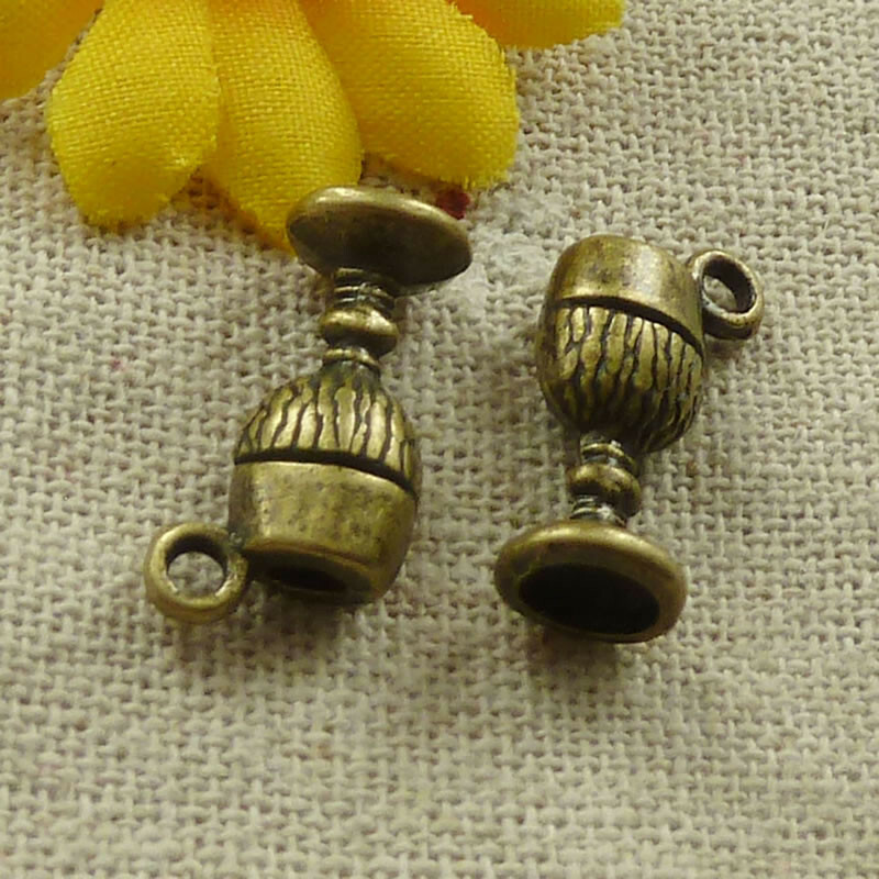 Free Ship 84pcs Antique bronze Wine Glass charms 19X9mm L-4638