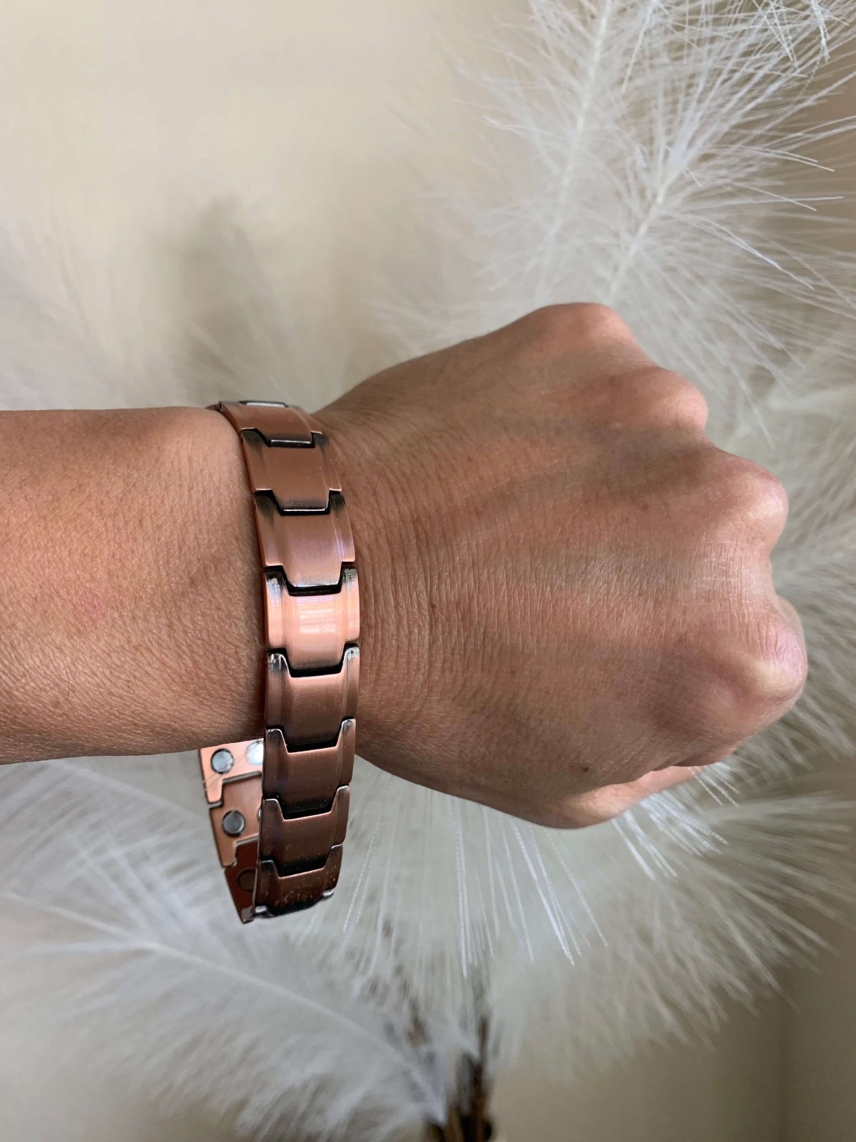 Gorgeous Pure Copper Magnetic Bracelet Enhance Balance Energy Power Calm Joy