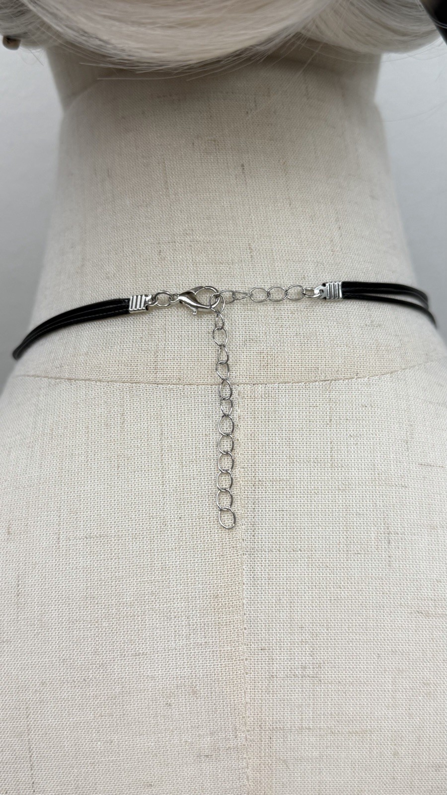 Minimalist Black Multi-Strand Choker Necklace Adjustable Layered Goth Y2K