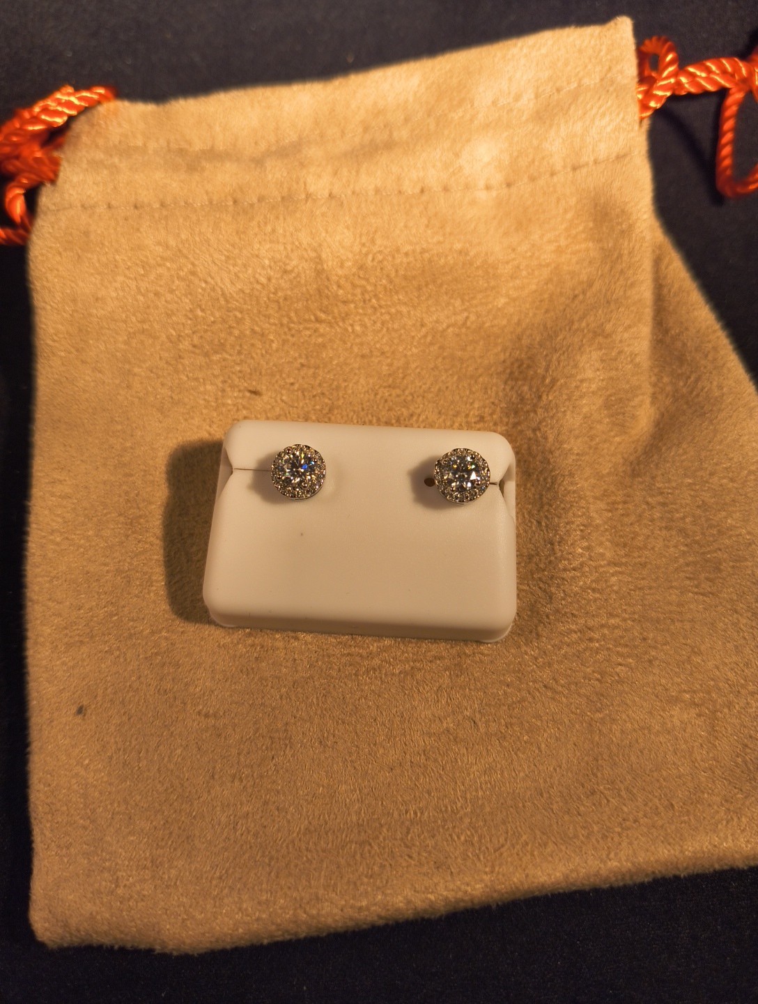 1 ctw Round Moissenite Studs With Moissenite Halo