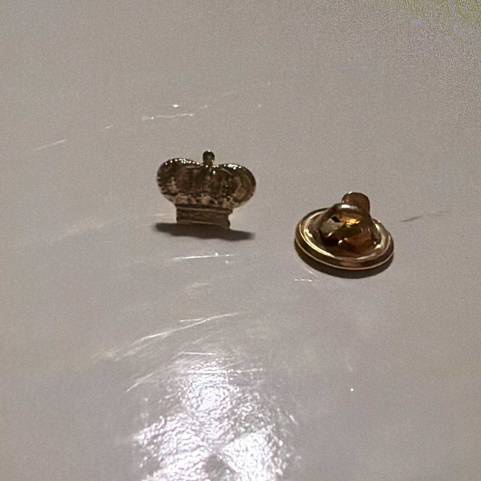 Gold Tone Crown Religious Metal Lapel Pin Tie Tack, Acts 1:8 “Witnesses”