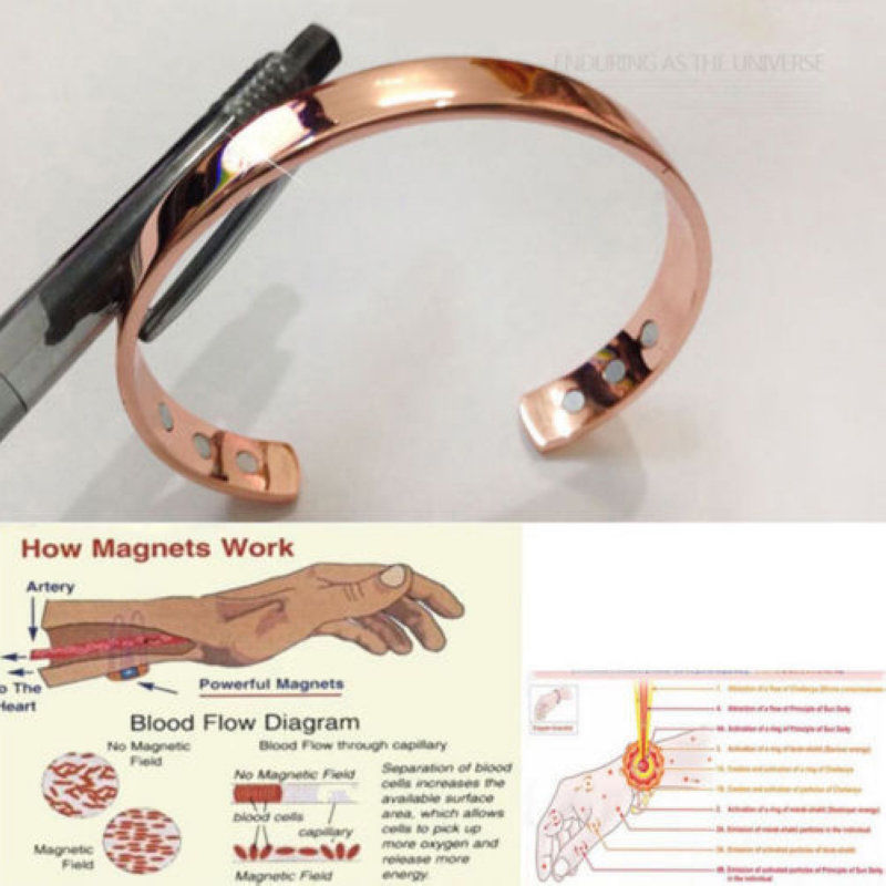 Copper Bracelet Magnetic Healing Bio Therapy Arthritis Pain Relief Bangle Cuff