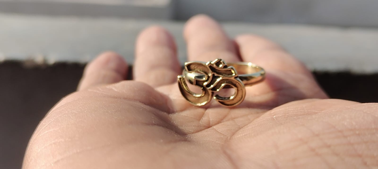 Gold Om Ring, Aum Symbol Ring, Spiritual Yoga Ring, Hindu Om Jewelry, Meditation
