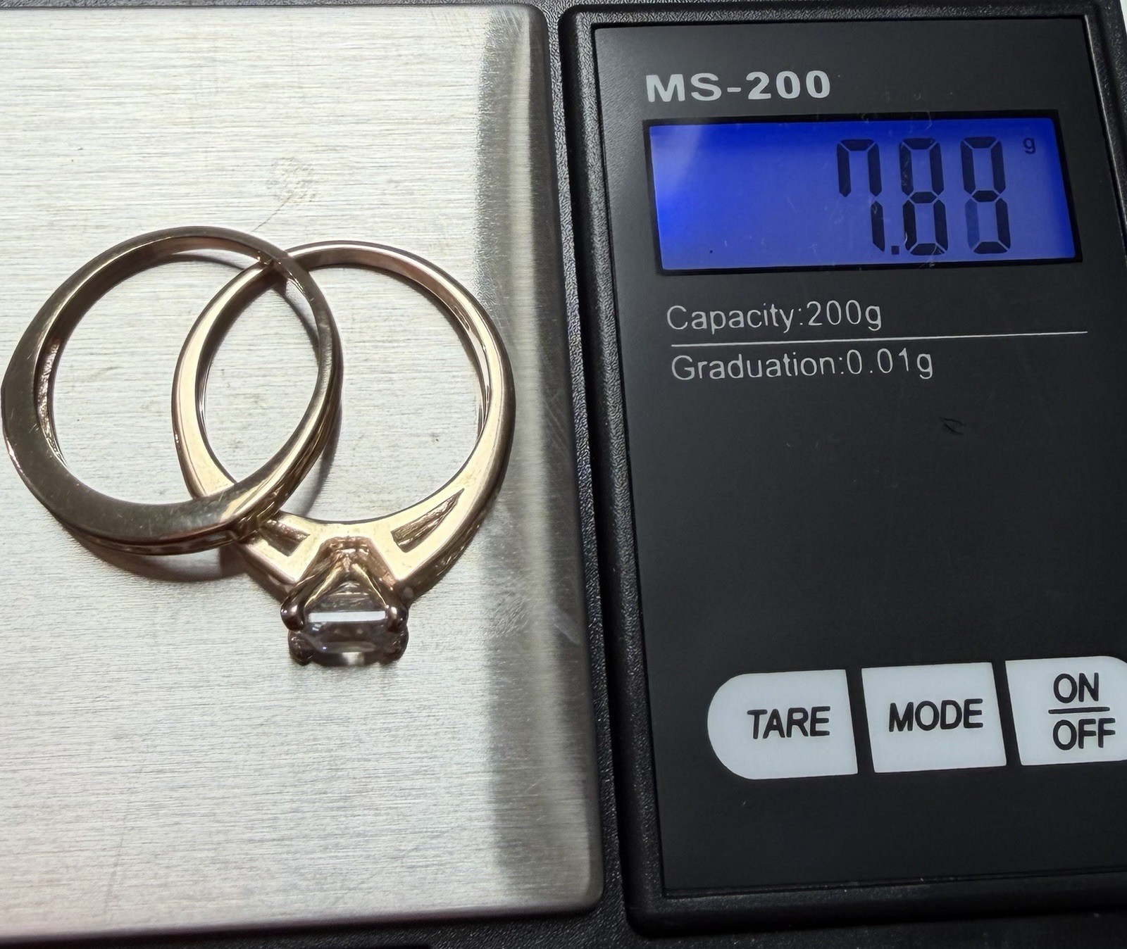 Gold Plated Silver 925 Cubic Zirconia Bridal Set Ring Size S