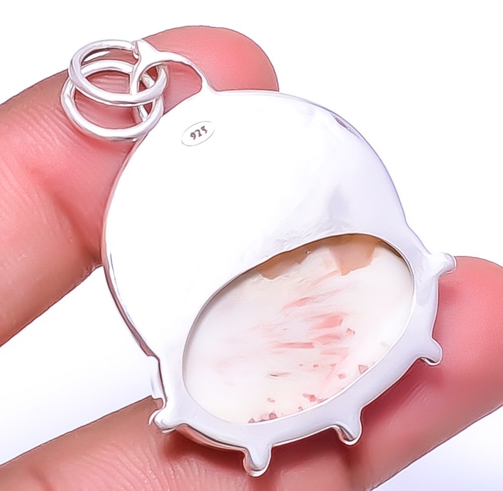 Orange Scolecite 925 Sterling Silver Pendant 1.76″ P1995447, Christmas Gift