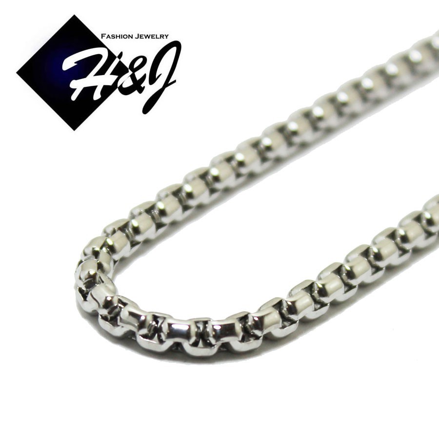 18-40″MEN Stainless Steel 5mm Silver Box Link Chain Gold Plated Cross Pendant*K