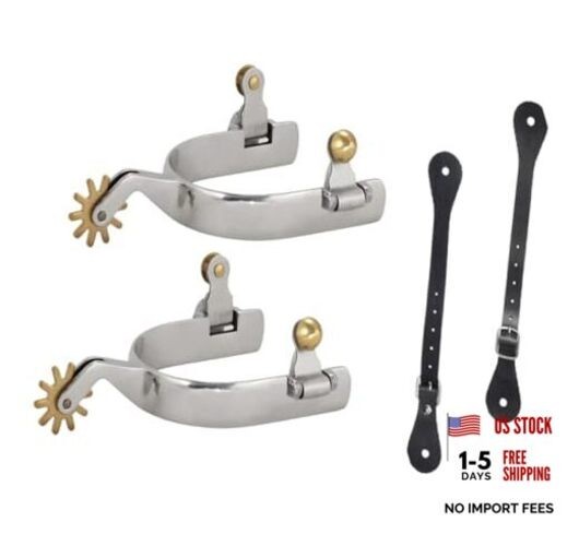 Western Cowboy Spurs, Paired with 6 Holes Spurs Belt, Western Cowboy Spurs
