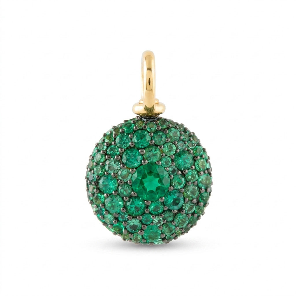 Circle Charm Pendant With CZ Brass Metal Fashion Jewelry for gift