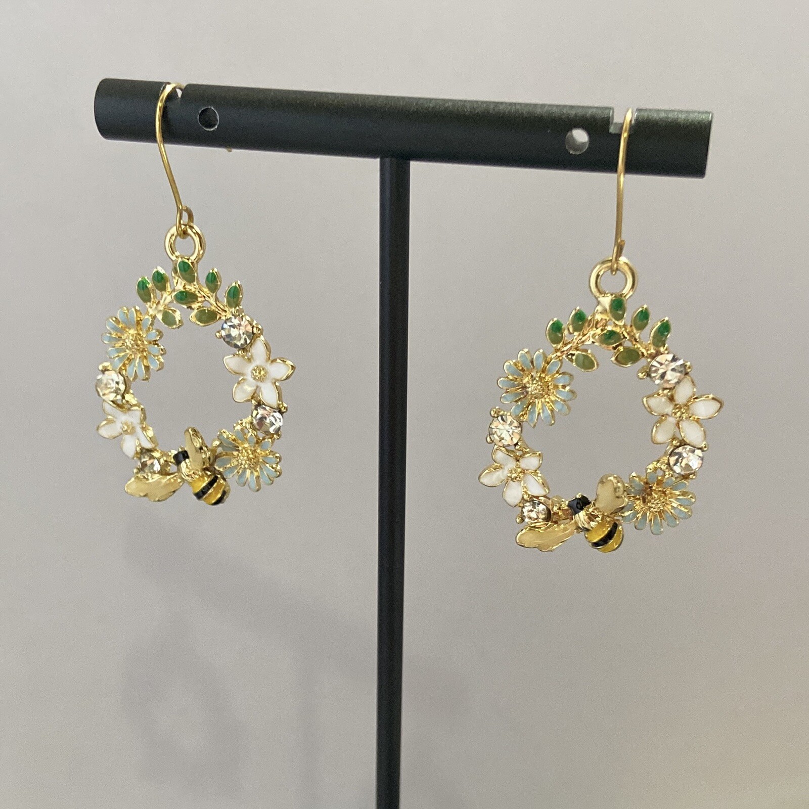 Honey Bee Flower Dangle Drop Earrings for Women,Bee Earrings,Flower Earrings