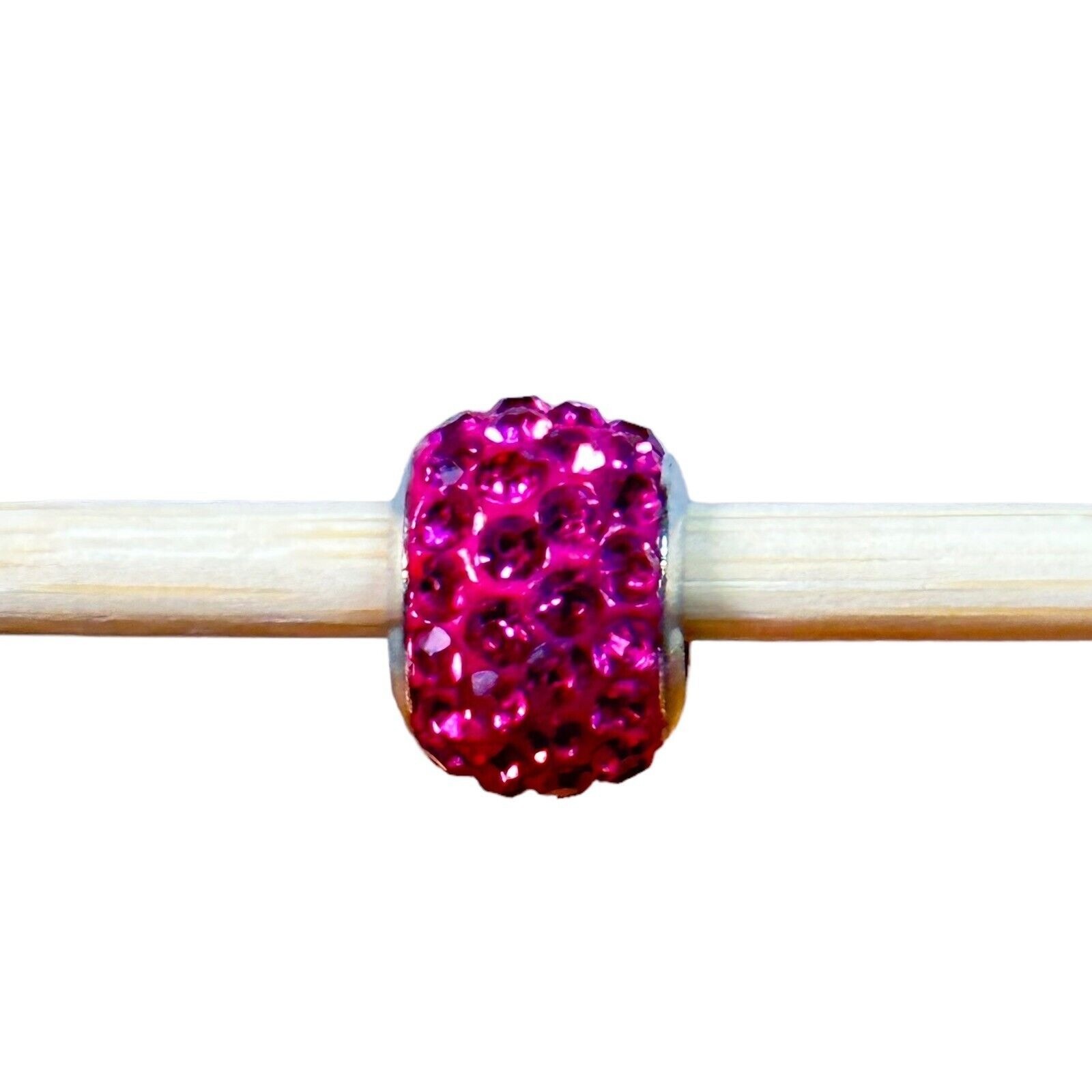 Sparkling Pink Crystal Charm Bead For European-Style Bracelets Jewelry Making