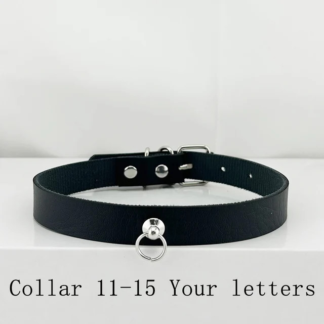 Collar BDSM Gift Pu Leather Custom Choker Necklace Punk DIY Chocker Party Y7
