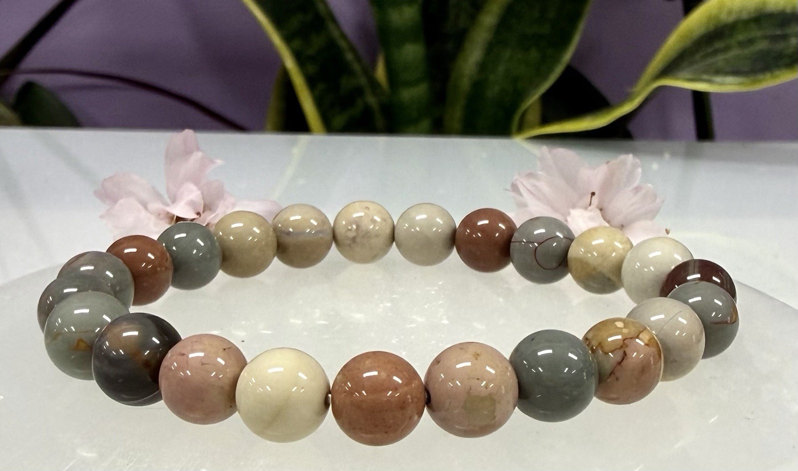 Wholesale Lot 6 Pcs Natural Alashan Agate 8mm Crystal Healing Stretch Bracelet