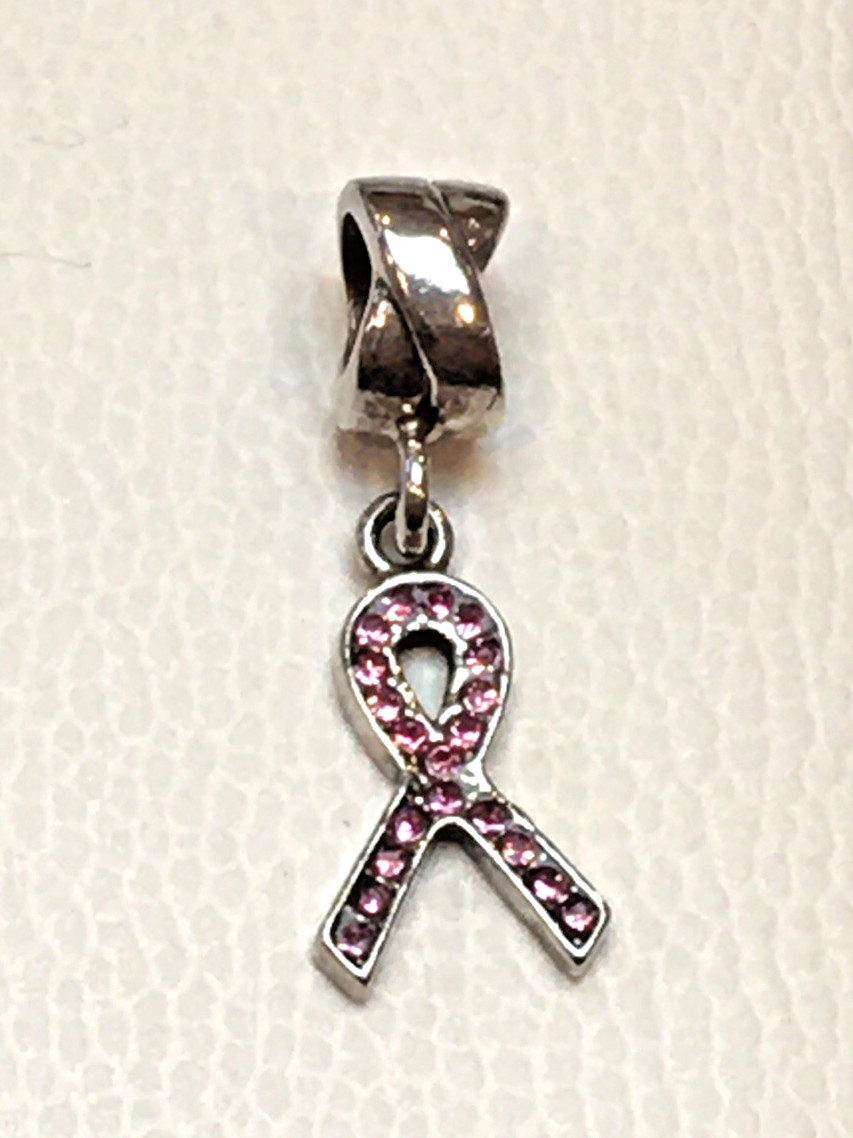 KAY JEWELERS Charmed Memories Pink Swarovski Crystal Breast Cancer Ribbon Charm