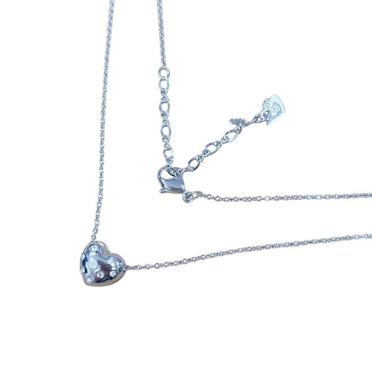 SWAROVSKI Heart-shaped reversible Rhinestone Necklace Not specified Silver Women