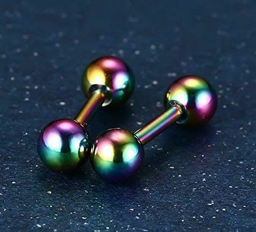 1Pair Punk Fashion Small Hoop Earrings Stainless Steel Stud Earrings Mens Girls