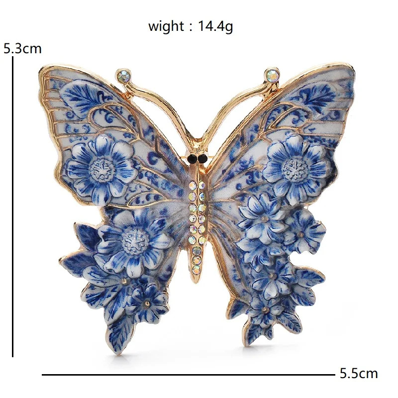 Beautiful Vintage Big Flower Butterfly Insect Brooch 5 Color Wuli&baby For Women