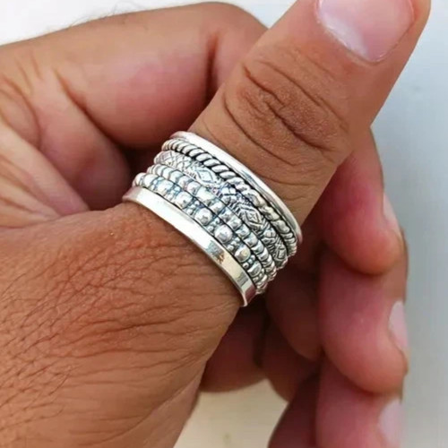 925 Sterling Silver, Solid Silver, Band Ring, Stacking Rings, Set of 6