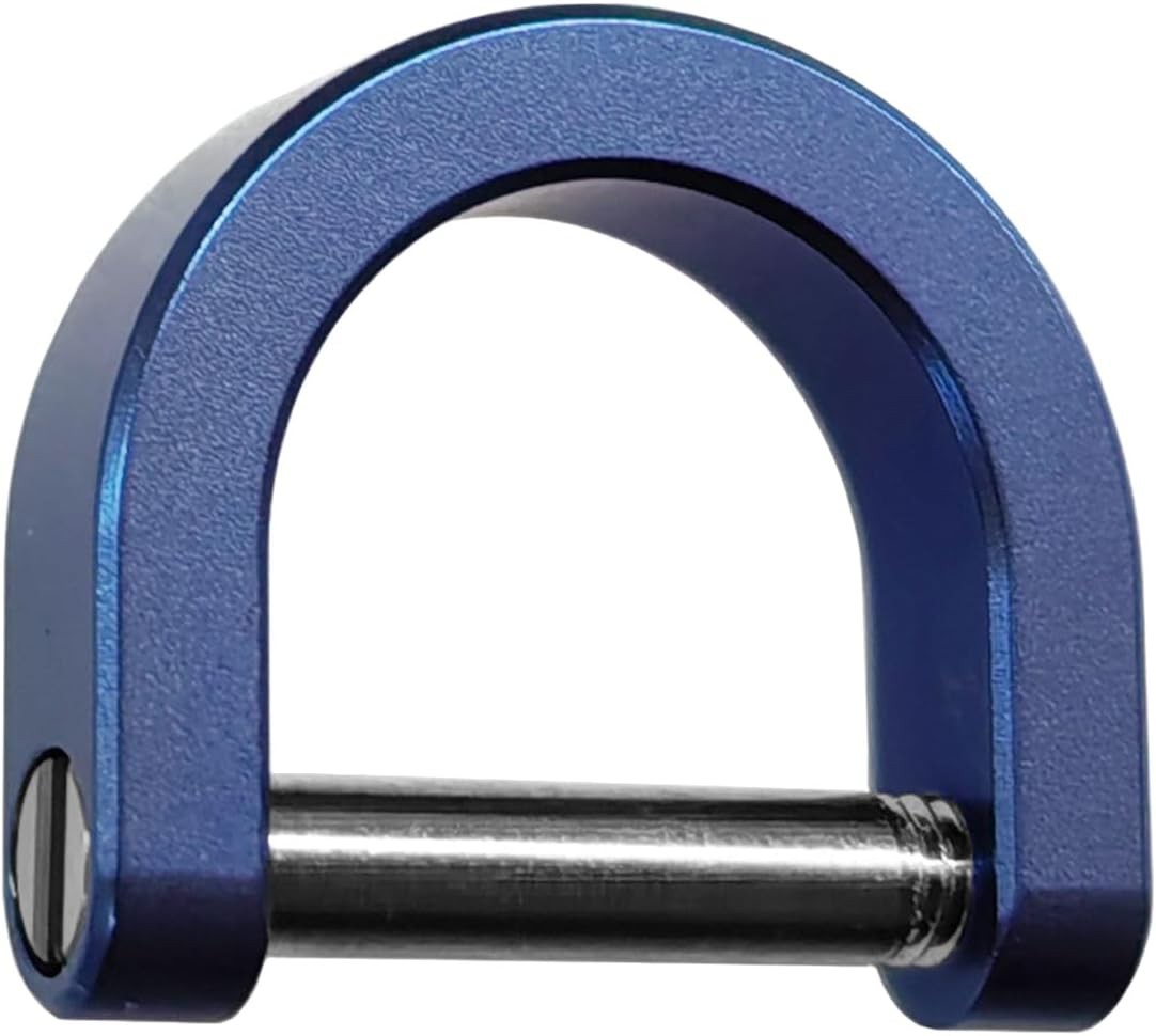 Small Key Ring with Screw Shackle – Mini D Rings Car Keychain Ring Color: Blue
