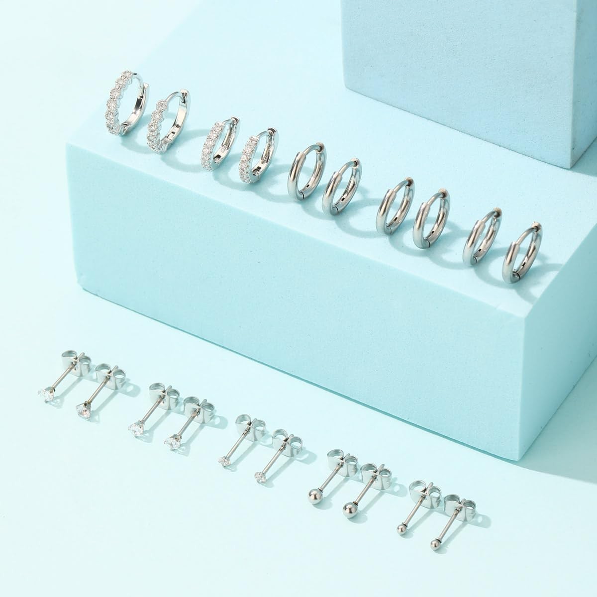 Hypoallergenic Silver Helix Earrings for 10 millimeters, 10 Paris